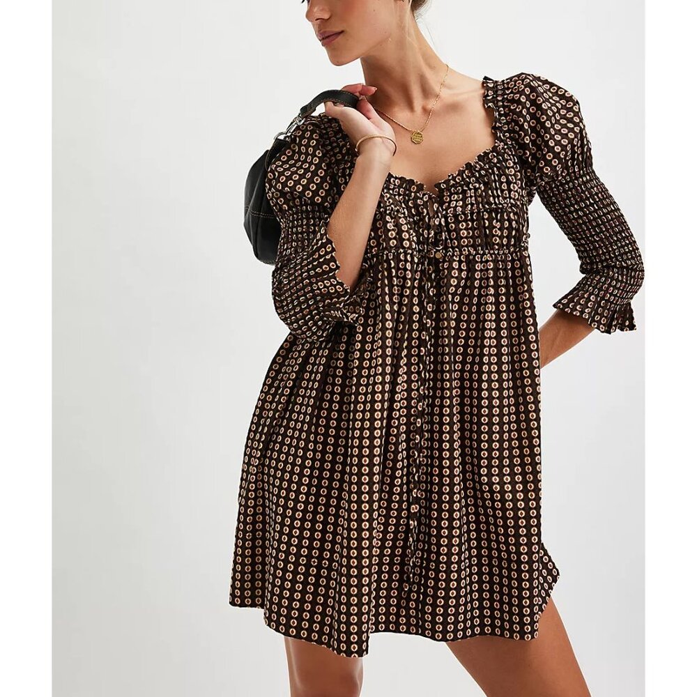 🎉LAST CHANCE🎉 FREE PEOPLE Star Dip Mini Dress / Black Combo - Picture 10 of 14